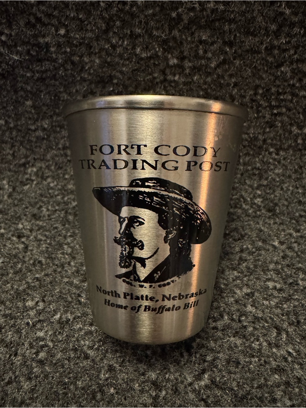 Vintage Fort Cody Trading Post Buffalo Bill brushed stainless steel